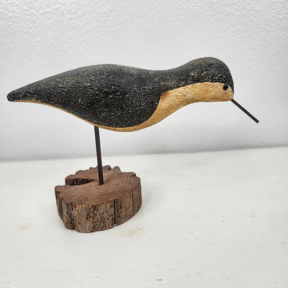 Richard Morgan Hand Carved Wood Painted Shorebird Signed